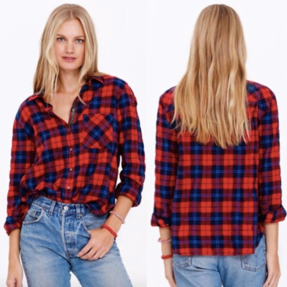 Xirena Ashton Plaid Button Down In Patina Small